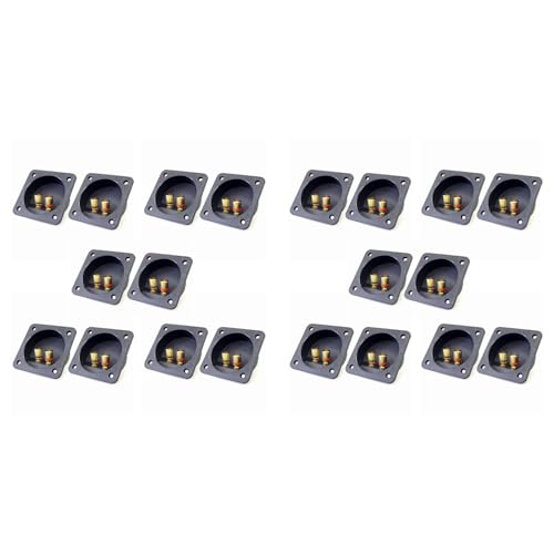 Uooduby DIY Home Auto Stereo Schraubbecher Steckverbinder Subwoofer Stecker 2-Wege Lautsprecher Box Terminal Binding Post, 20 Stk. Schwarz Uooduby DIY Home Auto Stereo Schraubbecher Steckverbinder Subwoofer Stecker 2-Wege Lautsprecher Box Terminal Binding Post, 20 Stk. Schwarz von Uooduby