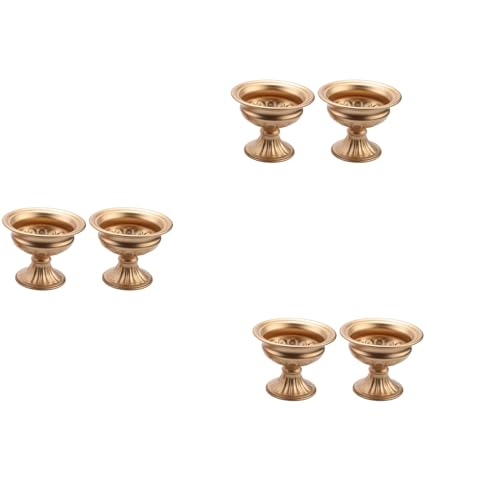 Uooduby Elegante Metallvase für Hochzeitsdekoration, Trompetenvase für Jubiläumszeremonie (Gold, 6 Stück) von Uooduby
