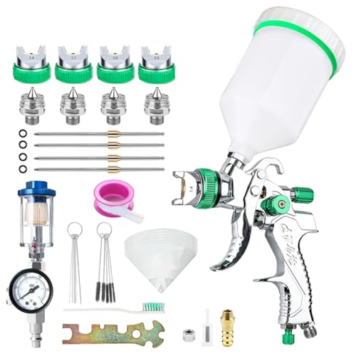 Uooduby HVLP 1,4 / 1,7 / 2,0 / 2,5 mm Farbsprühgerät für Zuhause, kabellos, tragbar, Auto-Farbspritzset, Druckluftwerkzeuge Uooduby HVLP 1,4 / 1,7 / 2,0 / 2,5 mm Farbsprühgerät für Zuhause, kabellos, tragbar, Auto-Farbspritzset, Druckluftwerkzeuge von Uooduby