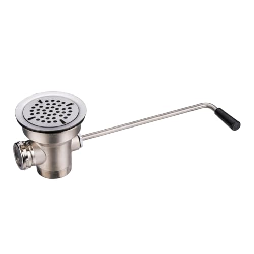 Uooduby Kommerzieller Spülenablauf 3-1/2 Zoll mit drehbarem Hebelgriff, Ablaufventil mit Überlaufeinlass für 2/3-fach Spüle Uooduby Kommerzieller Spülenablauf 3-1/2 Zoll mit drehbarem Hebelgriff, Ablaufventil mit Überlaufeinlass für 2/3-fach Spüle von Uooduby