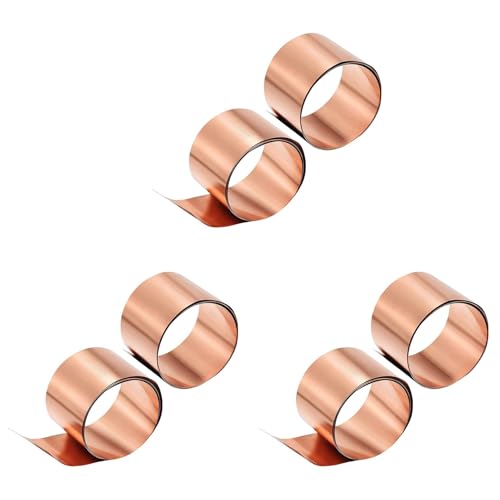 Uooduby Kupfer Blech Rolle, Metall Folien Platte 1000 mm X 50 mm X 0,1 mm 6 StüCk von Uooduby