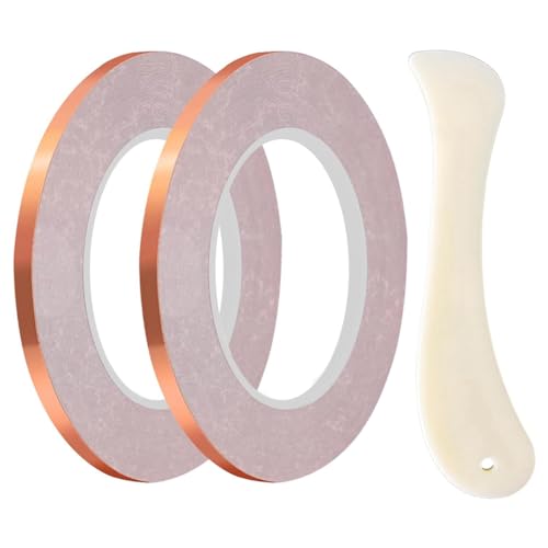 Uooduby Kupferfolienband mit 6 mm Rückseite für Buntglas (2 Rollen), Langlebig, Einfach zu Verwenden von Uooduby