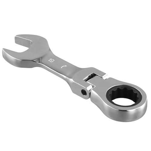 Uooduby Ratschenschlüssel mit Kurzem und Beweglichem Kopf, Schneller Mehrzweck-Maulschlüssel, Baumarktwerkzeug, Arbeitssparender Schraubenschlüssel 19 mm von Uooduby