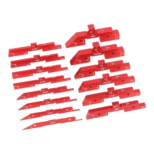 Uooduby Router-Tisch-Setup-Blöcke Holzbearbeitung, Rote Aluminiumlegierung Präzisions-Setup-Stangen für Frästische Sägen von Uooduby