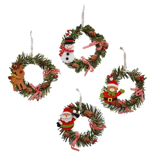 Uooduby Weihnachts-Girlandendekoration Hausweihnachtsbaum-Dekoration Weihnachtsschneemann-Türanhänger Tannenzapfen von Uooduby