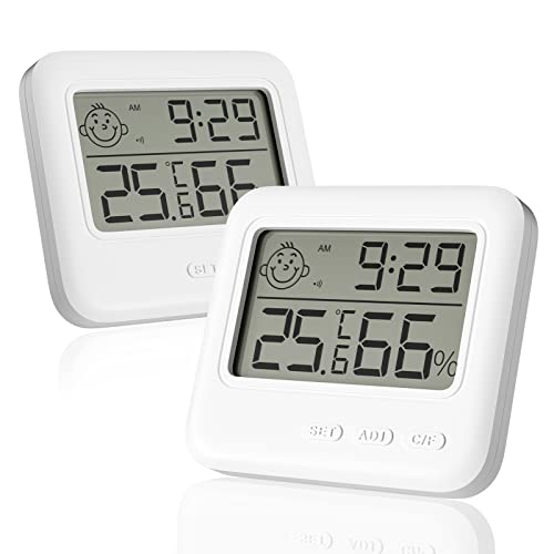 Uootach Digitales Mini-Hygrometer-Thermometer, tragbar, hohe Präzision, -50 ℃ ~ 70 ℃ 10% ~ 99% Stand- oder Wandmontage, mit Außensensor, für Büro, Zuhause, Schlafzimmer, Außenbereich von Uootach