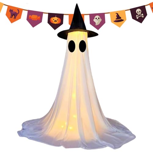 Uoqpty Ghost Light Up Decor Outdoor Holiday Ornament Spooky Haunted House Decoration for Halloween Patio Porch Pathway Lawn Yard Garden Cemetery von Uoqpty