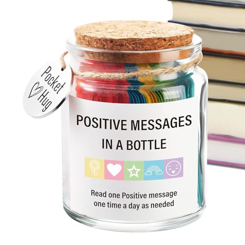 Uoqpty Positive Affirmationsbotschaften in einem Glas, kleines inspirierendes Glas – inspirierende warme Wortkarten für Kinder und Jugendliche, tragbare motivierende Unterstützung von Uoqpty