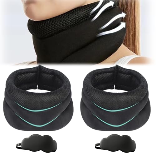 Neck Support Vitavix Schnarchen Schlafapnoe, Vitavia Nackenstütze, Gegen Schnarchen Halskrause Männer, Halskrause Mensch Nackenretter Ergonomische Unterstützung Cervicalstütze Für Nacken (Black * 2) von Uornwz