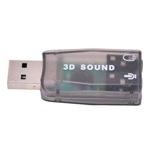 Uozonit Computer-USB-Audio-Adapter, externer Stereo-Sound-Adapter | Computer-Stereo-Sound-USB-Adapter 5.1-Kanal | Keine Treiber erforderlich. Plug-and- -Audio-Adapter zum Spielen von Spielen und von Uozonit