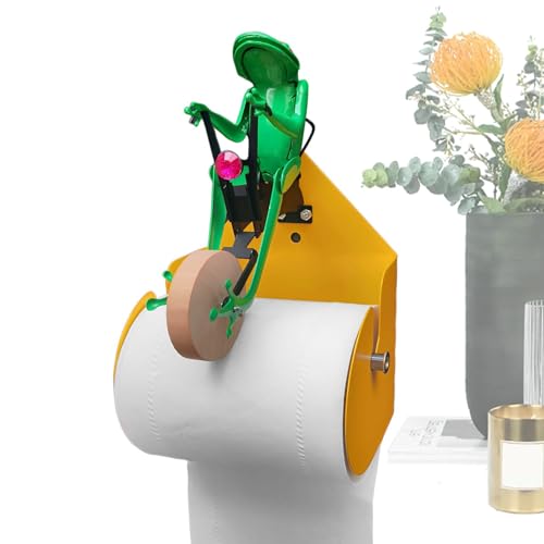Uozonit Papierrollenhalter, Toilettenpapierhalter – Toilettenpapierhalter Motiv Frosch | Wiederverwendbarer Aufbewahrungshalter für Papierhandtücher, Papierrollen-Organizer von Uozonit