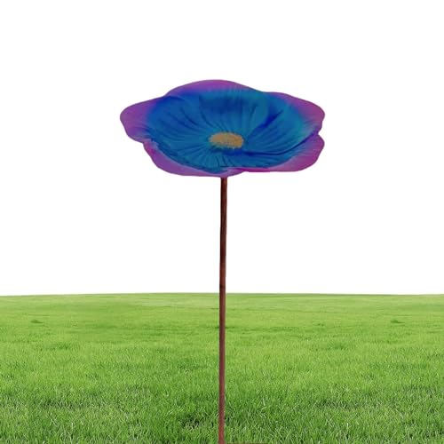 Uozonit Schmetterlings-Futterstation mit Erdung, Vogeltränke mit Blumenmuster aus Metall | Erdungsdesign | Badehaus für Bienen, winddicht, mit buntem Blumenmuster von Uozonit