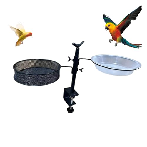 Uozonit Vogelfutterstation auf Brücke, Vogelfutterstation auf Balkon, höhenverstellbare Vogelfutterstation mit Zange | 360 Grad drehbar, rostfrei, für Balkon von Uozonit