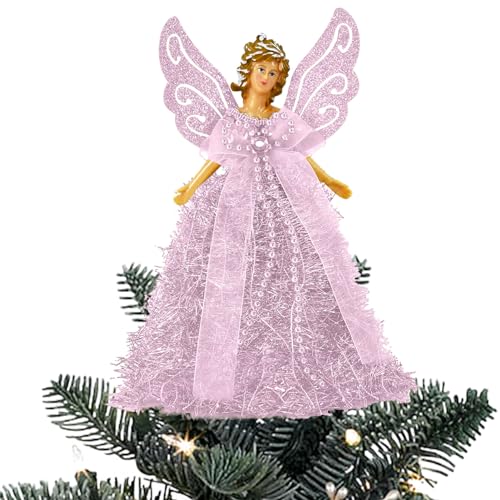 Uozonit Weihnachtsengel Baumspitze - Weihnachtsspitze Engel Figur Mit Flügeln, Weihnachtsbaum Dekoration Fee Engel Für Weihnachten Bar Dekorationen 20cm von Uozonit