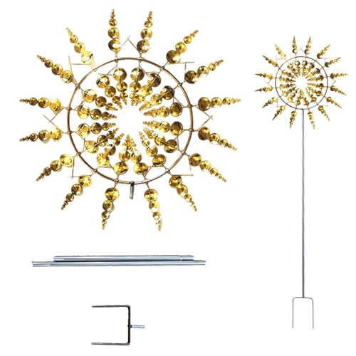 Windmühle Aus Metall, Metall Windmühle, Windspiel Magische Windmühle, Windmühle Garten Metall, Einzigartige Magische Rasen-Wind-Spinner für Hof und Garten Windfänger, 31×93cm von Uozonit