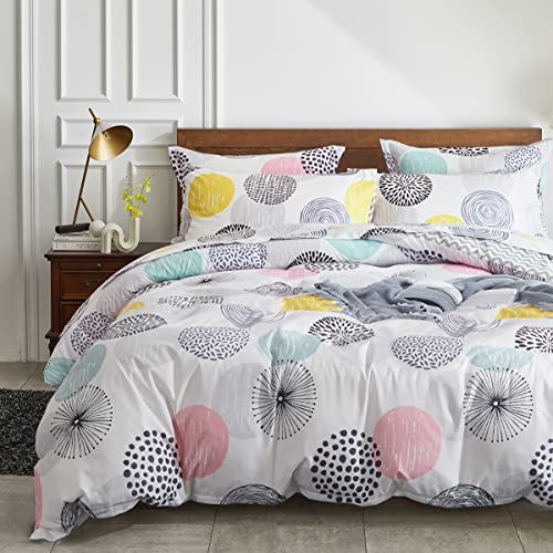 7-teiliges Bettwäsche-Set California King Size Bett in einer Tasche, bunte Punkte, weiches Bettwäsche-Set (1 Bettdecke, 2 Kissenbezüge, 1 Bettlaken, 1 Spannbetttuch, 2 Kissenbezüge) von Uozzi Bedding