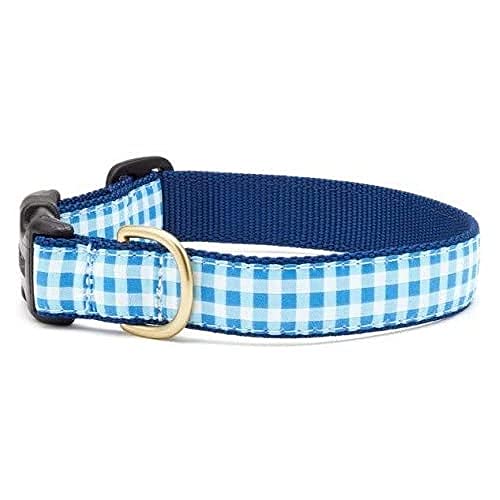 Up Country Bug-C-XL Blue Gingham Hundehalsband XL Breit (1") von Up Country