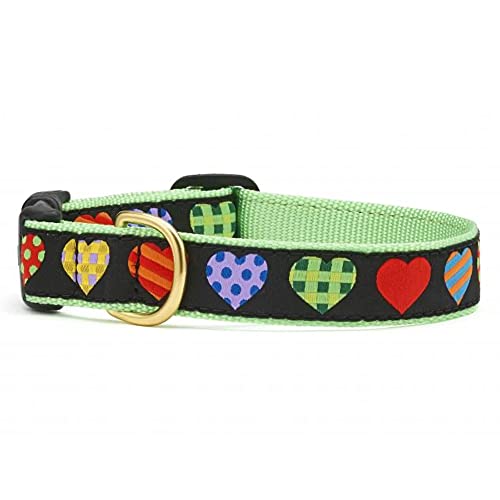 Up Country COH-C-S Colorful Hearts Hundehalsband, Schmal 5/8", S von Up Country