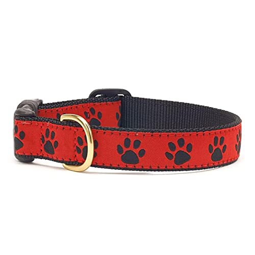 Up Country Reb-C-M Red Black Paw Hundehalsband M Breit (1") von Up Country