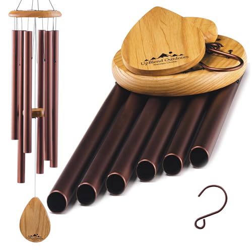 UpBlend Havasu Windspiel für den Außenbereich, 96,5 cm, Braun, tiefer Ton – Dekorationen für Zuhause, Zen, Terrasse, Hof und Garten, tief klingende Windspiele für den Außenbereich, von UpBlend Outdoors