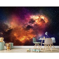 Fantasie Nachthimmel Wandbild Abziehen Und Aufkleben Kinderzimmer Galaxy Tapete Wanddekor Sterne Nebel Dekor Weltraumuniversum von UpGreat