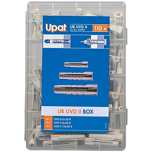 Upat Box Spreizdübel UB UVD II Box, Dübelbox, 110 Stück, Die Dübel-Sortimentslösung für fast alle Baustoffe. von Upat
