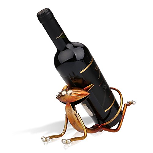 Tooarts Yoga Katze Weinflaschenhalter Getränkeflaschehalter Metall-Skulptur von UpdateClassic