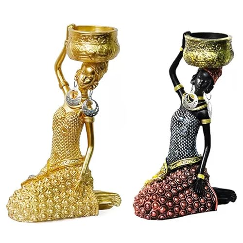 2pcs afrikanische Statuen Frauen Kerzenhalter sammelbare afrikanische Kunst Frauen Skulptur für Heimatmantel Tabletop Dekoration Kerzenhalter 2pcs afrikanische Statuen Frauen Kerzenhalter sammelbare afrikanische Kunst Frauen Skulptur für Heimatmantel Tabletop Dekoration Kerzenhalter von Upiulote