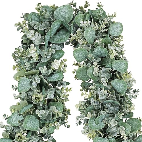Künstliches Eukalyptus Girlande 5.74 Fuß Silber Dollar Grün Eukalyptus Girland von Upiulote