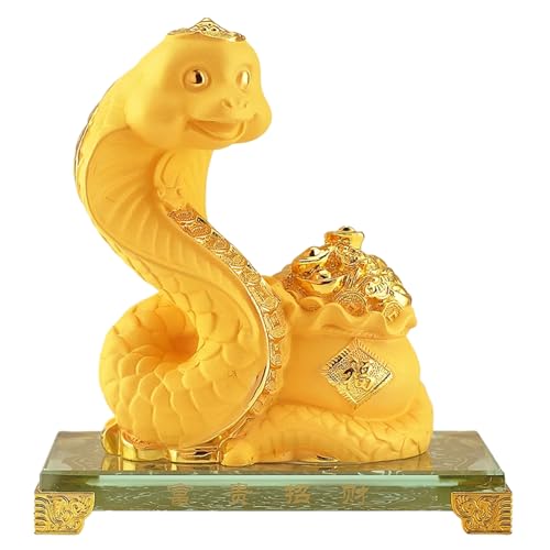 Upiulote Chinesische Tierkreis Figur für Wohlstand und viel Glück, Harztierstatue Sammlerstück für Home Office Desk Decor, Schlange Upiulote Chinesische Tierkreis Figur für Wohlstand und viel Glück, Harztierstatue Sammlerstück für Home Office Desk Decor, Schlange von Upiulote