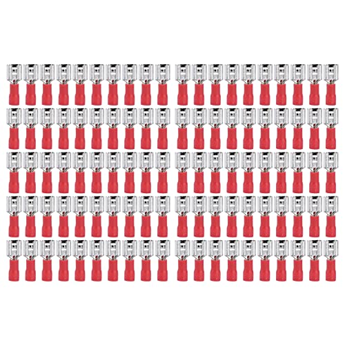 Uplory 100pcs Isolierte Spatendrahtanschluss Kupfer PVC Elektro -Crimp -Terminal für den Haushalt 22-16AWG (FDD 1.25-250) von Uplory