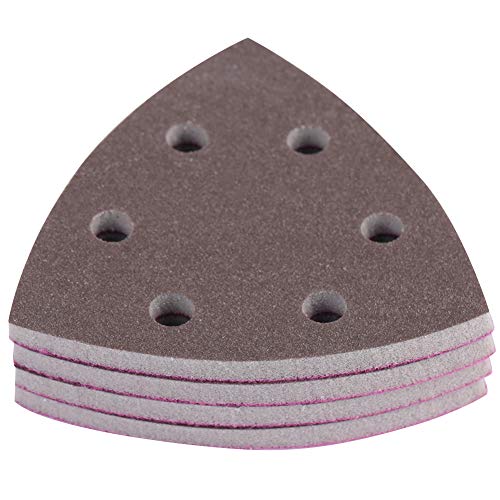 Uplory 4pcs 6 Holes Triangle Sponge Sandpaper Sheets Disc,Sanding Paper Polishing Tools Sponge Cushion Pad for Sanding Machines Impact- Noise Reduction Set (300-400#) von Uplory