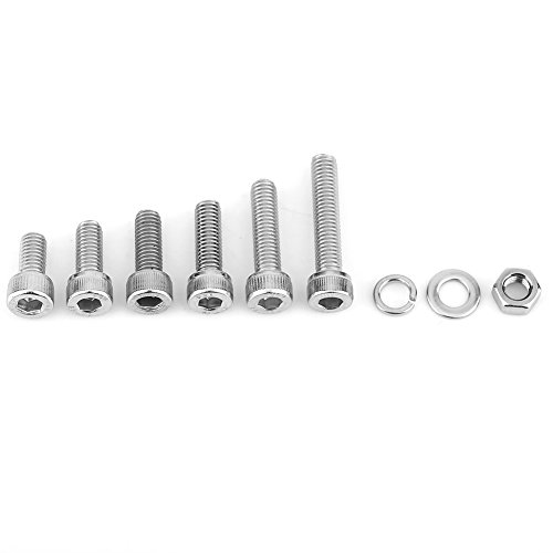 Uplory Schrauben Muttern Unterlegscheiben Set, M3 bis M8 Edelstahl SS304 Sechskantdeckel Kopfschrauben mit Sechskantmutter -Waschmaschinen -Sortiment (M5 150Pcs) von Uplory