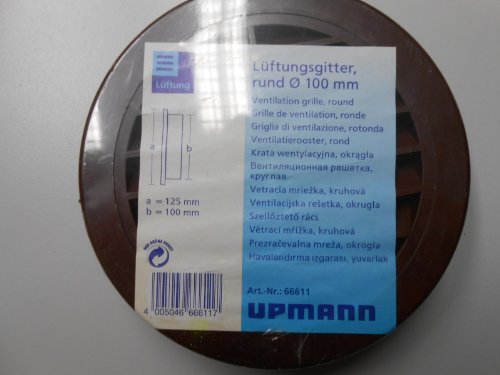 Upmann Lüftungsgitter rund, DN 100, braun, 1 Stück, 66611 von Upmann