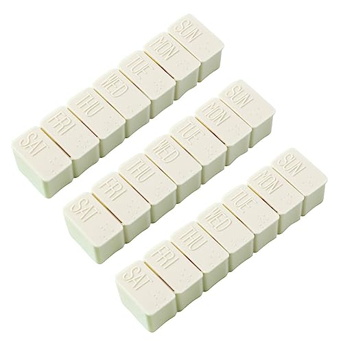 3 Stück Tablettenbox 7 Tage klein Pillendose, Tablettenbox Leicht Zu Öffnen Medikamentenbox 7 Tage Tabletten Wochenbox Tablettendose für Vitamine und Medikamente Bequem und bequem für Unterwegs 3 Stück Tablettenbox 7 Tage klein Pillendose, Tablettenbox Leicht Zu Öffnen Medikamentenbox 7 Tage Tabletten Wochenbox Tablettendose für Vitamine und Medikamente Bequem und bequem für Unterwegs von Uposao