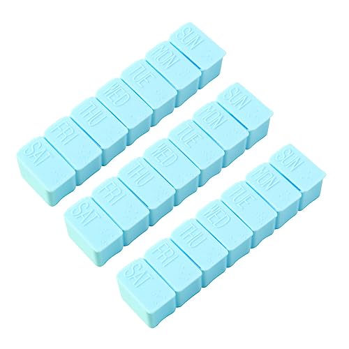 3 Stück Tablettenbox 7 Tage klein Pillendose, Tablettenbox Leicht Zu Öffnen Medikamentenbox 7 Tage Tabletten Wochenbox Tablettendose für Vitamine und Medikamente Bequem und bequem für Unterwegs von Uposao