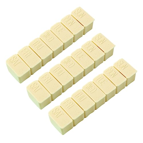 3 Stück Tablettenbox 7 Tage klein Pillendose, Tablettenbox Leicht Zu Öffnen Medikamentenbox 7 Tage Tabletten Wochenbox Tablettendose für Vitamine und Medikamente Bequem und bequem für Unterwegs von Uposao
