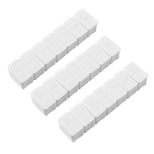 3 Stück Tablettenbox 7 Tage klein Pillendose, Tablettenbox Leicht Zu Öffnen Medikamentenbox 7 Tage Tabletten Wochenbox Tablettendose für Vitamine und Medikamente Bequem und bequem für Unterwegs von Uposao