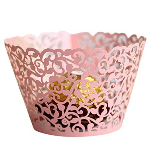 50 Stück Cupcake Wrappers Papier Muffinförmchen Cupcake-Förmchen Lasergeschnitten Spitze Kuchen Pappbecher Cupcake Förmchen Cupcake-Muffin-Tassen für Backen,Dessert,Party, Geburtstag,Hochzeit,Rosa 50 Stück Cupcake Wrappers Papier Muffinförmchen Cupcake-Förmchen Lasergeschnitten Spitze Kuchen Pappbecher Cupcake Förmchen Cupcake-Muffin-Tassen für Backen,Dessert,Party, Geburtstag,Hochzeit,Rosa von Uposao