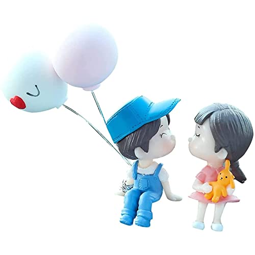 Auto Dekoration Paar niedlich Ornamente, Action-Figur Ballon-Ornament Figuren süße Paar Puppen Ornamente Action-Figur Auto Armaturenbrett Dekorationen für Auto Büro, Zimmer Geburtstag Geschenke von Uposao