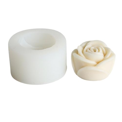 Blumenformen Kerzengießformen 3D Rosenblüte Silikonform Kerzen Gießen Formen Lebensmittelqualität Silikonform Fondant Silikonformen für Kuchendekoration Schokolade Süßigkeiten Gebäck Dessert von Uposao