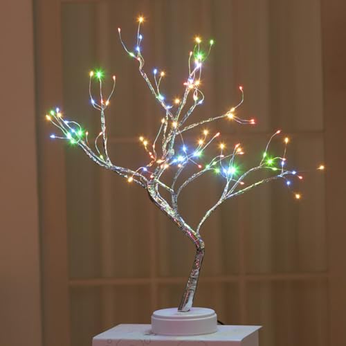 Dekoratives Lichterbaum,45CM 108 LED Baum Lichter Warmweiß Bonsai Baum Lampe Batteriebetrieb und USB Baumlampe verstellbare Zweige Lichterbaum Tischdekoration für Wohnzimmer Party Schlafzimmer Büro von Uposao