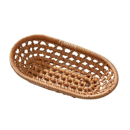 Gewebte Brotkörbe, stapelbar, oval, gewebter Obstkorb, Brot, Servierkörbe, Snack-Aufbewahrungsschalen, stapelbar, Lebensmittel-Servierhalter, Dekoration, Organizer für Zuhause, Küche, Restaurant von Uposao