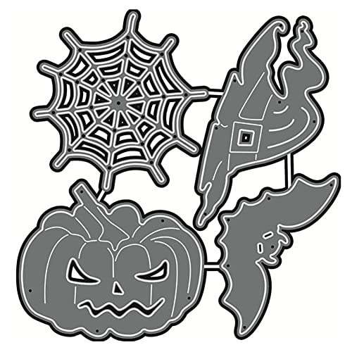 Halloween Stanzschablonen Scrapbooking, Fledermäuse Kürbis Geist Skelett Eule Hand Katze Prägeschablone Scrapbooking Schablone Metall Cutting Dies für Scrapbooking Zubehör Handwerk DIY Dekoration von Uposao