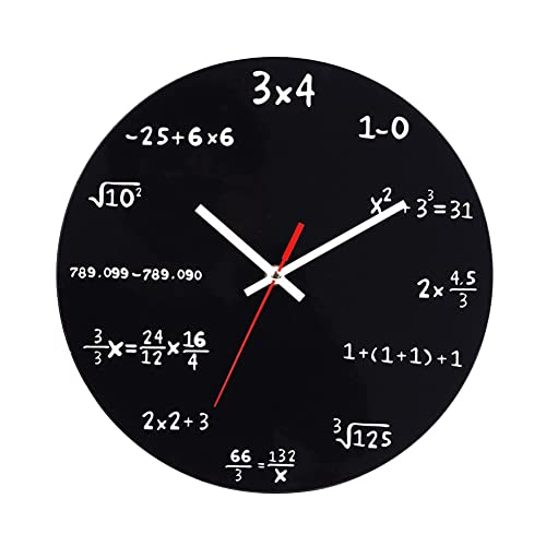 Mathematische Uhr, 29.5cm / 11.6 Zoll Kreative Runde Wanduhr Groß Modern Mathematisches Wanduhr ohne Tickgeräusche Vintage Deko Uhr Wand Klassenzimmer Büro Haus Dekoration Lehrer Studenten Geschenk von Uposao