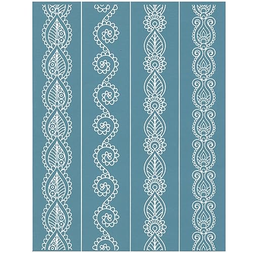 Selbstklebende Siebdruck Schablone,Blumen Wiederverwendbare Musterschablonen Malerei Festival Schablonen Malerei Zeichenschablonen Muster Schablonen Malschablone für Holz Home Decor Tasche T-Shirts von Uposao
