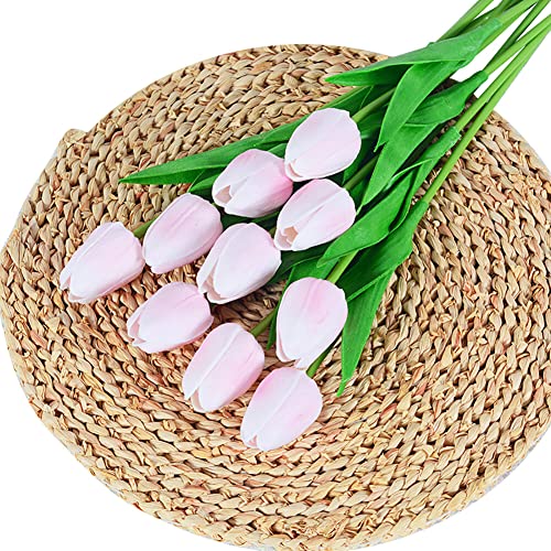 Uposao 10 Stück künstliche Tulpen,PU Real Touch Latex Kunstblumen Tulpen Kunstpflanze Kunst Tulpen Deko Elegante Blumendekoration für Brautsträuße, Haus, Party, Büro, DIY Blumenarrangements,Rosa #1 von Uposao