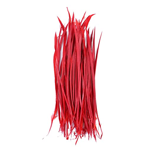 Uposao 100 Stück Natur Gänsefedern, 15-20cm Natürliche Naturfedern Gänsefedern zum Basteln DIY Deko Federn für DIY Traumfänger Ohrringe Karneval Fasching Kostüm Verzierungszubehör,Rot von Uposao
