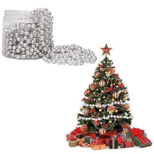Uposao 8 Meter Weihnachtsbaum Perlengirlande Christbaumschmuck Perlenband Christbaumkette Christbaum Perlenkette Perlenschnur Weihnachten Advent Hochzeit Deko Stilvolle Tischdeko Silber Uposao 8 Meter Weihnachtsbaum Perlengirlande Christbaumschmuck Perlenband Christbaumkette Christbaum Perlenkette Perlenschnur Weihnachten Advent Hochzeit Deko Stilvolle Tischdeko Silber von Uposao