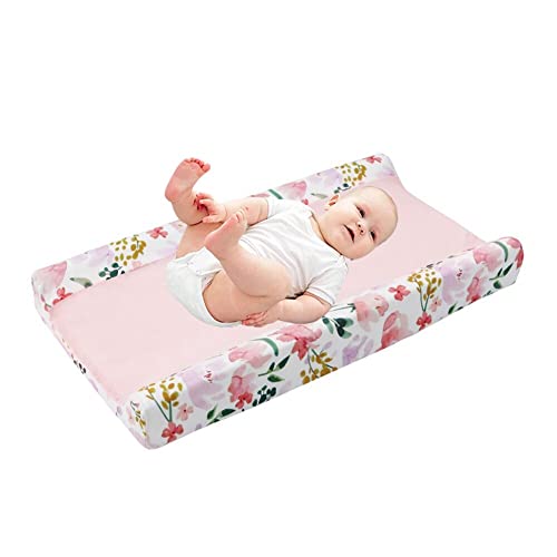 Uposao Baby Bezug für Wickelauflage,Superweich Atmungsaktiv Blumenmuster Wickelauflagenbezug Wickelbezug für Wickeltisch Baumwolle Polyester Baby Nursery Windel Wickelunterlage Abdeckung 32''X 16 '' von Uposao